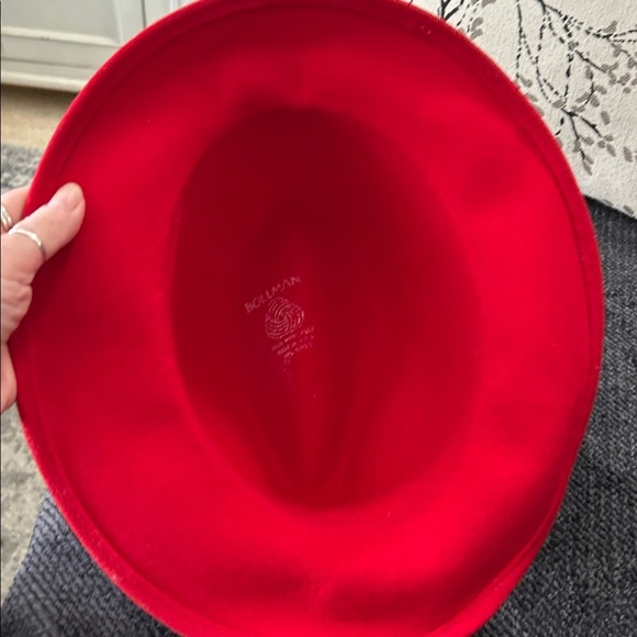 GEO W BOLLMAN RED 100% WOOL FELT VINTAGE  HAT  MADE IN USA main image 10